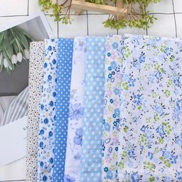 Clothing Fabric Non-slip 7pcs 25 25cm Cotton DIY Assorted Squares Pre-Cut Bedding Suite Quarters Bundle Blue Dot