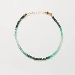 Charm Bracelets Fashionable Versatile Faceted Flat Round Green Stone Bangle Man Women Adjustable Natural Gem Beaded Bracelet Wholesale