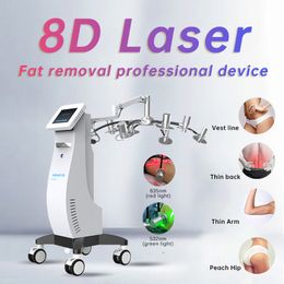 8D laser slimming machine 8D lipo laser fat reduction shape bodyline 532nm 635nm different lights DHL free shipping slimming machine