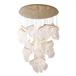 Pendant Lamps Modern El Project Decorative Ceiling Stainless Steel Crystal Golden Chandelier Lamp Light Fixture