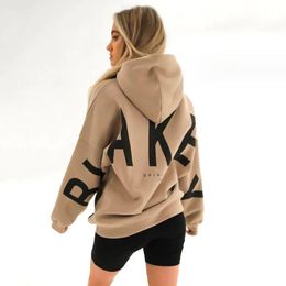 Women Hoodies Girl Fonette di lettere casual Stampa Felpa Fashion Mlassa Long Streetwear Inverno Autunno Pullover