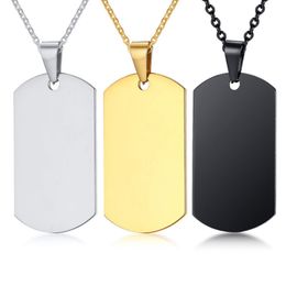 Awesome Jewelry High Polished Stainless Steel Plain Dog Tag Pendant Fashion Necklace with ball chain 24''