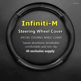 Steering Wheel Covers No Smell Thin For Infiniti M Series Cover Genuine Leather Carbon Fiber Fit M35 2008 2009 M25 M37 2011 M35h 2012