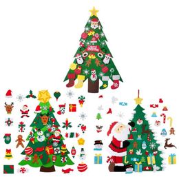 Christmas Decorations DIY Felt Tree Set Trees With Ornaments For Kids Year Door Wall Mounted Perfect Chris