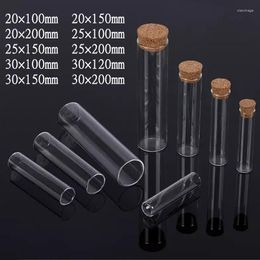 5Pcs/Lot All Size Flat Bottom Glass Test Tube With Cork Stoppers For School Laboratory Experiment