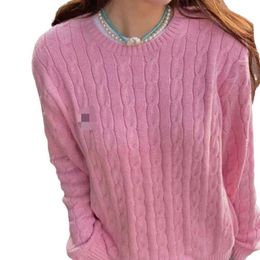 Ralphs Designer Laurens Sweater Top Quality Pony Embroidery Fried Dough Twists Knitted Sweater Round Neck Brand Small Popular Autumn And Winter Women's Wear