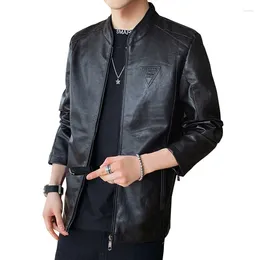 Men's Jackets Coat Leather Jacket Thin Spring And Autumn Clothes PU Clothing Fashion Trend Top Casual Men