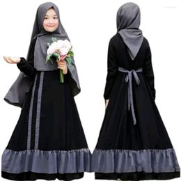 Ethnic Clothing Ramadan Robe Islamic Girls Modest Muslim Kids Khimar Hijab Prayer Dress Abaya Dubai Turkey Suits Jilbab 2 Piece Sets