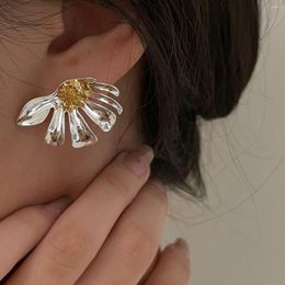 Stud Earrings Lifefontier Fashion Sliver Colour Metal Flower Daisy For Women Girls Elegant Floral Wedding Earring Party Jewellery