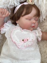 Dolls NPK 50CM Soft Body Reborn Baby Girl Peaches Doll with 3D Skin Multiple Layers Painting with Visible Veins Soft Touch Doll 230426