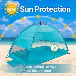 Tents and Shelters Beach Tent Sun Shelter Umbrella Automatic Canopy Camp for Fishing Camping Stove Portable Folding Wild Trips Tarp 231124