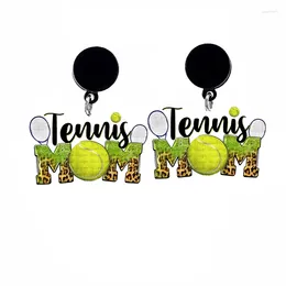 Dangle Earrings Tennis Mom Acrylic Charms Drop Earring Epoxy Sport Mama Mother Girls Party Jewellery Gifts Wholesale