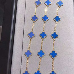 Four Leaf Clover Luxury Designer JewelryJinggong Fourleaf clover Five flower Bracelet High Edition Flower Double sided V gold thickened plating k rose blue