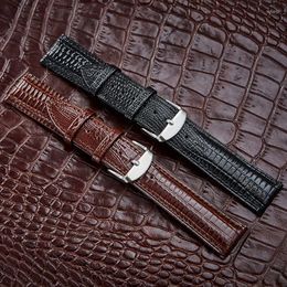 Watch Bands 2023 Crocodile Pattern Genuine Cow Leather Strap Band For Hours Watchband 12 14 16 18 20 22 24mm
