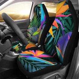 Car Seat Covers Colourful Floral Pair 2 Front Cover For Protector Accessory Flowers