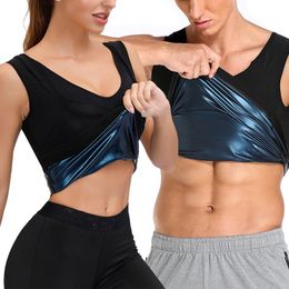 Men's Body Shapers Women Thermo Sweat Vest Men Sauna Tank Top Slimming Belly Compression Waist Trainer Fat Burning Abdomen Workout Shirt Gym Corset 230425