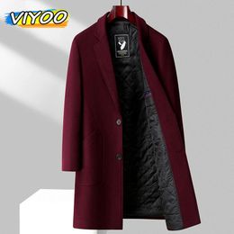 Men's Jackets Red Spring Winter Wool Woollen Long Trench Coat Windbreaker Jacket For Men Overcoat Down Korean Autumn Clothes 2023 231124