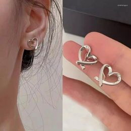 Backs Earrings Fashion Simple Heart Ear Clips For Women Girls No-Piercing Silicone Love Stud Korean Earring Party Jewellery Gifts