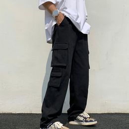 Men's Pants Men's Cargo Pants Solid Colour MultiPockets Straight Pants Hip Hop Street Casual Loose Trousers Male pantalones hombre 230425