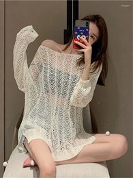 Women's T Shirts Summer Shirt Women Elasticity Oversized T-Shirt Woman Clothes Female Tops Long Sleeve Tee Tube Top Knit Canale White