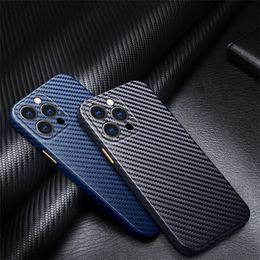 Fashion Carbon Fibre Vogue Phone Case for iPhone 14 13 12 11 Pro Max XR XS 7 8 Plus SE2 SE3 Durable Slim Full Protective Soft Bumper Genuine Leather Back Cover Shockproof