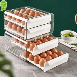 Double-Layer Egg Storage Box Drawer Type Refrigerator Fresh Egg Organizer 32 Grids Thickened Egg Holder for Kitchen Accessories