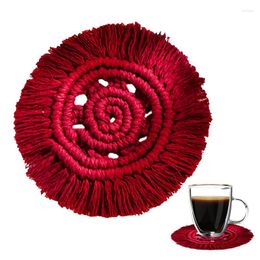 Table Mats Cotton Rope Placemat Cup Mug Kitchen Wedding Place Mat Tassels Handmade Nonslip Insulation Anti Pad