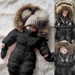 Jackets Winter Clothes Infant Baby Snowsuit Boy Girl Romper Jacket Hooded Jumpsuit Warm Thick Coat Outfit Kids Outerwear Clothing l231124