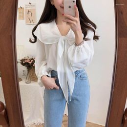 Women's Blouses S-XL Long Sleeve Chiffon Femme Casual Solid Women Shirts Summer Loose Plus Size Female Top Vetement