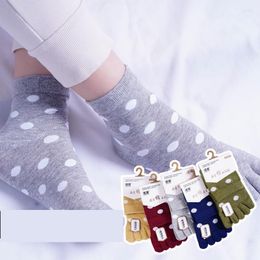 Women Socks Dot Five Toe Casual 5 Finger Set Novelty Cute Gifts For Girls