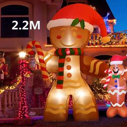 Other Festive Party Supplies 1 5m 2 2m 4m Christmas Inflatable Gingerbread Man with Built in LED Lights Up Decoration Outdoor Indoor Garden Ornament 231124