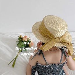Hats 202303-lele- Ins Summer Pineapple Patter Hand Straw Flower Cord Holiday Leisure Children Fedoras Cap KIDS Jazz Panama Hat