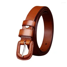 Belts Pure Cowhide 2.3cm Wide Fashion For Women Genuine Leather Dress Belt Pin Buckle Adjustable Designer Waistband Luxury