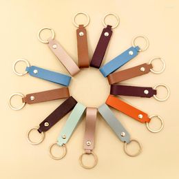 Keychains 8 Colours Men PU Leather Keychain Casual Unisex Business Strap Lanyard Car Key Chain Organiser Ring Laniere Porte Cle