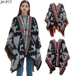 Scarves Autumn Warm Elegance Wraps For Women Slit Tourism Geometric Printing Shawl Female Design Korean Style Casual Scarf Winter