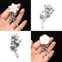 Brooches Pins Exquisite Shell Flowers Shape Alloy Pin For Women Wedding Party Dress Coat Jewellery AccessoriesPins