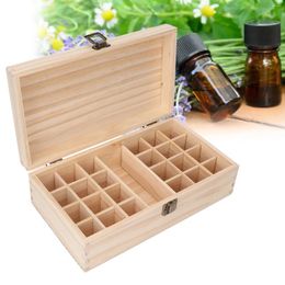 Storage Boxes Essential Oil Box 24 Grids Multifunctional Wooden Holder For Cosmetics Nail Polish Gift