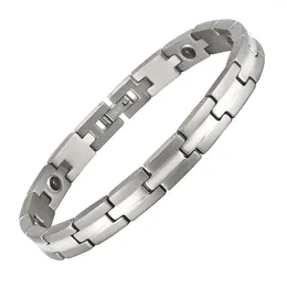 Link Bracelets Wollet Titanium Magnetic Bracelet For Women Men Hematite Embedded Adjustable Jewellery Gift