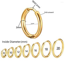 Hoop Earrings Stainless Steel For Women Men Small Gold Colour Earring Korea Cartilage Piercing Classic Jewellery Accessories Gifts