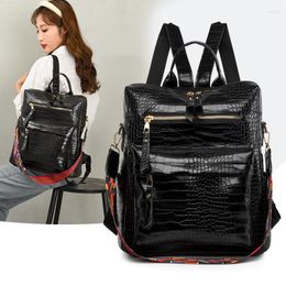 School Bags Large Women's Capacity PU Leather Backpack Luxury Designer Bag For Teenager Girl High Quality Outdoor Travel Female