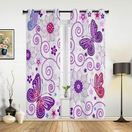 Curtain Colourful Animal Butterfly Plant Flower Window Curtains Home Decor Living Room Kid's Cortinas For Kitchen Bedroom