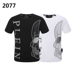Plein Bear t Shirt Mens Designer Tshirts Brand Clothing Rhinestone Pp Skulls Men T-shirt Round Neck Ss Skull and with Crystals Hip Hop Tshirt Top Tees 161302