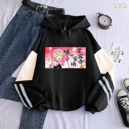 Women's Hoodies Sweatshirts Manga Demon Slayer Kanroji Miritsu Hoodies Kawaii Cartoon Printed Men Women Pullover Autumn Winter Warm Plus Size Sweatshirts