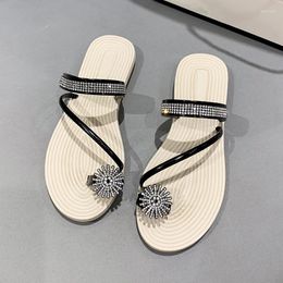 Sandals Solid Low Heel For Women Summer Fashion Slip-On Ladies Shoes Shallow Rubber Women's Zapatos Para Mujeres