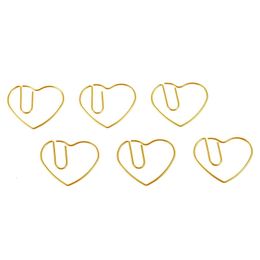 Bag Clips 100 Pieces Love Heart Shaped Small Paper Bookmark for Office School Home Metal 230425