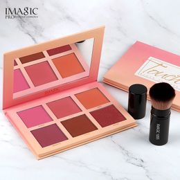 Blush IMAGIC Blush Palette Makeup 6 Colors Professional Cheek Blush Pearl Orange Pigment High Quality Beauty Cosmetic Makeup Blushes 231124