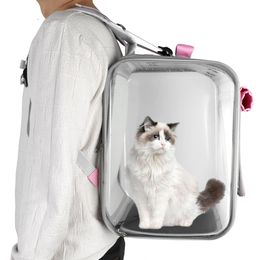 Strollers For Small Dogs Cats Space Capsule Cage Pet Cat Carrier Backpack Breathable Portable Cat Travel Outdoor Shoulder BagPet Supplies