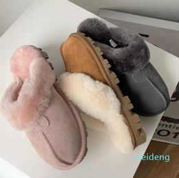 Slippers Chestnut Fur Slides Women Men Ultra Mini Platform clogs Suede Comfort Winter