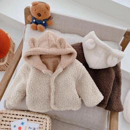 Jackets Coats Hooded Long Sleeve Warm Children Plush Baby Top Clothing Autumn And Winter Boys Girls Coat