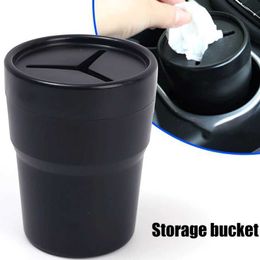 Car Mini Trash Can Cup Holder Plastic Multifunctional Garbage Bin Leak-proof Blocking Waterproof Interior Accessory